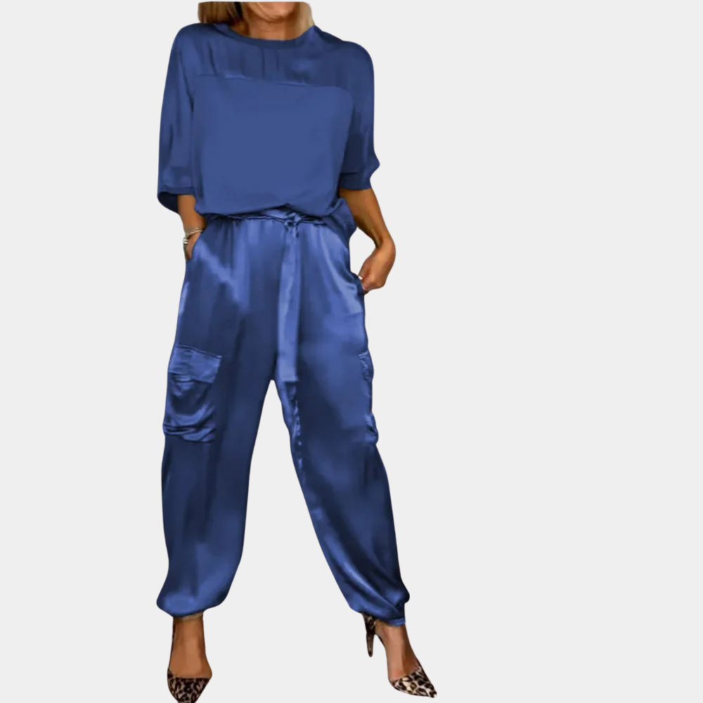 Danika - elegant satijnen chic set [top+broek]