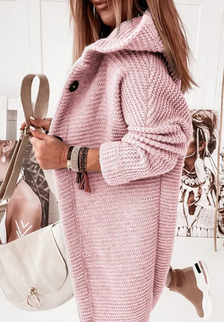 Genevieve - Casual Knitted Hooded Cardigan