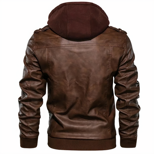 Men's Faux Leather Motorcycle Jacket - Grant