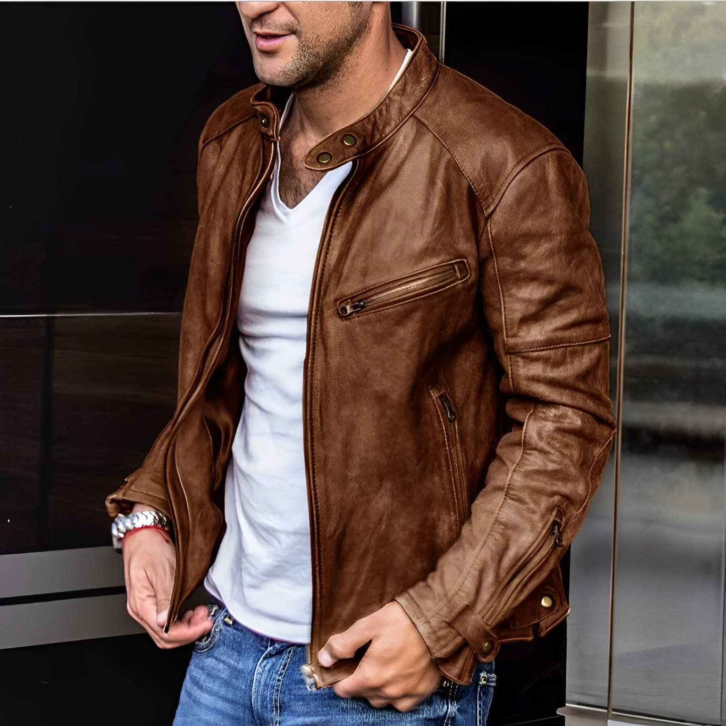 Elegant leather jacket for all seasons - Dalton