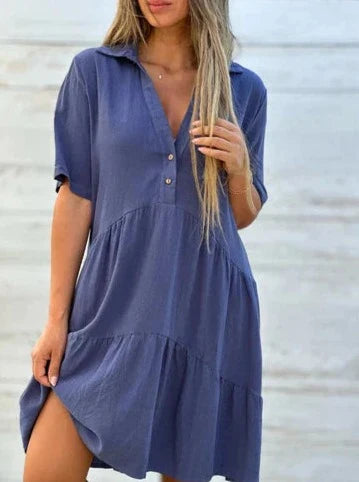 Becky - Comfortable lapel dress