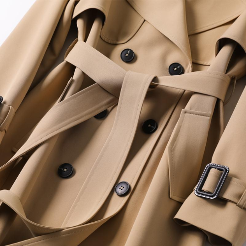 Trenchcoat Voor Dames Met Dubbele Rij Knopen