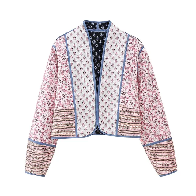 Anastasia - Stylish Coat with Reversible Print 