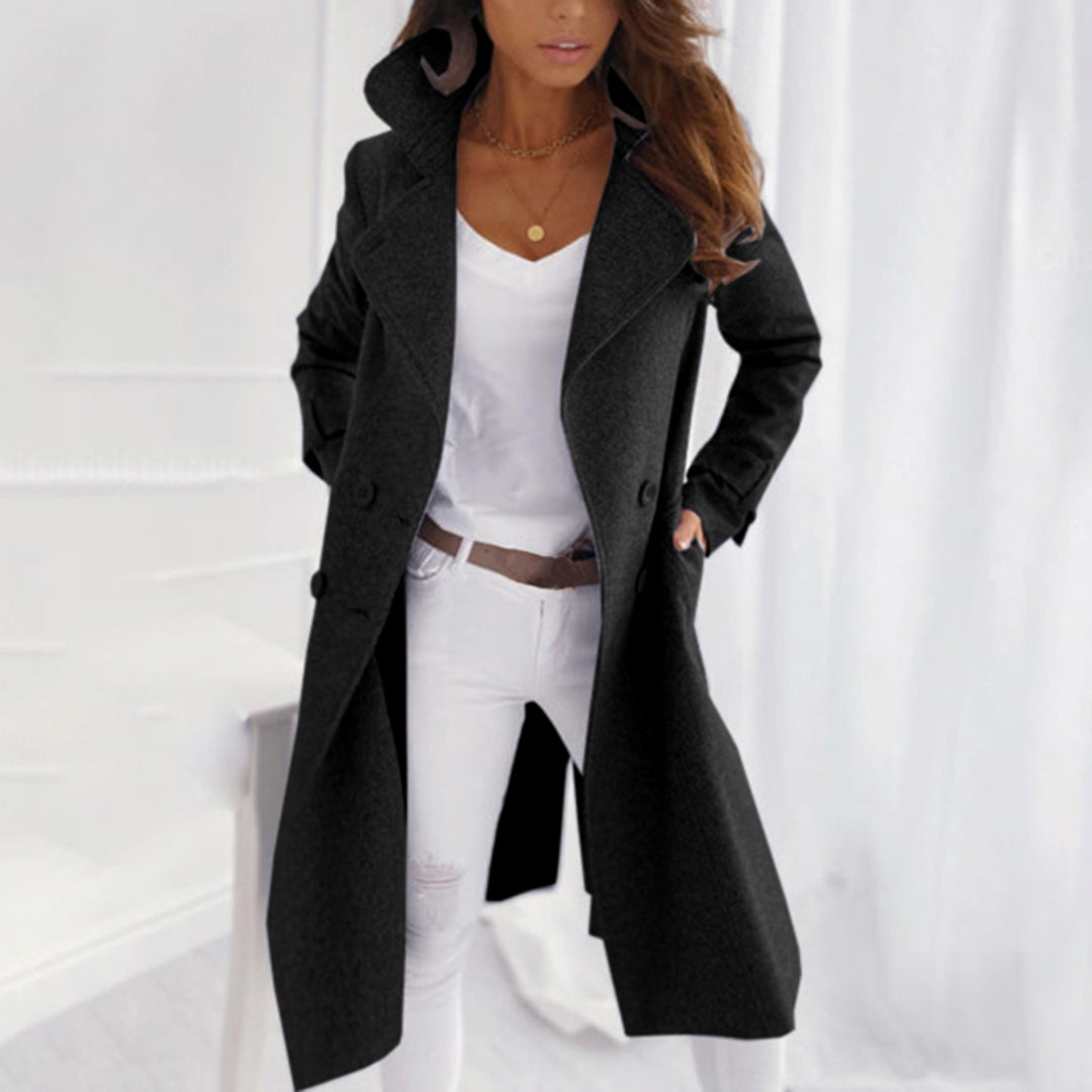 Emily - Elegant Wool Coat With Turn-down Collar