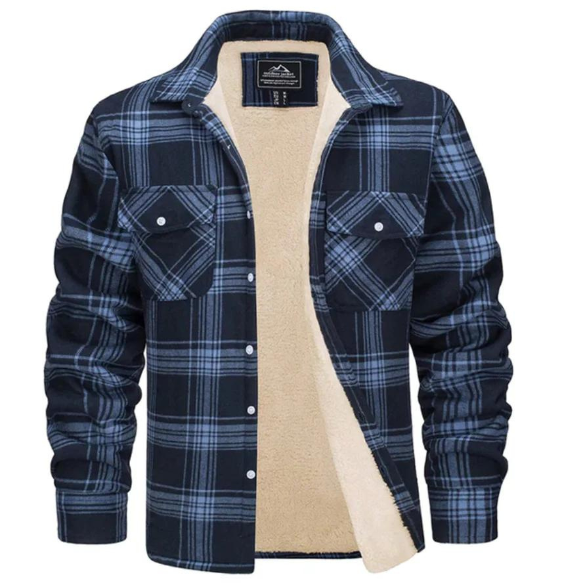 Checked jacket with fleece lining - Evans