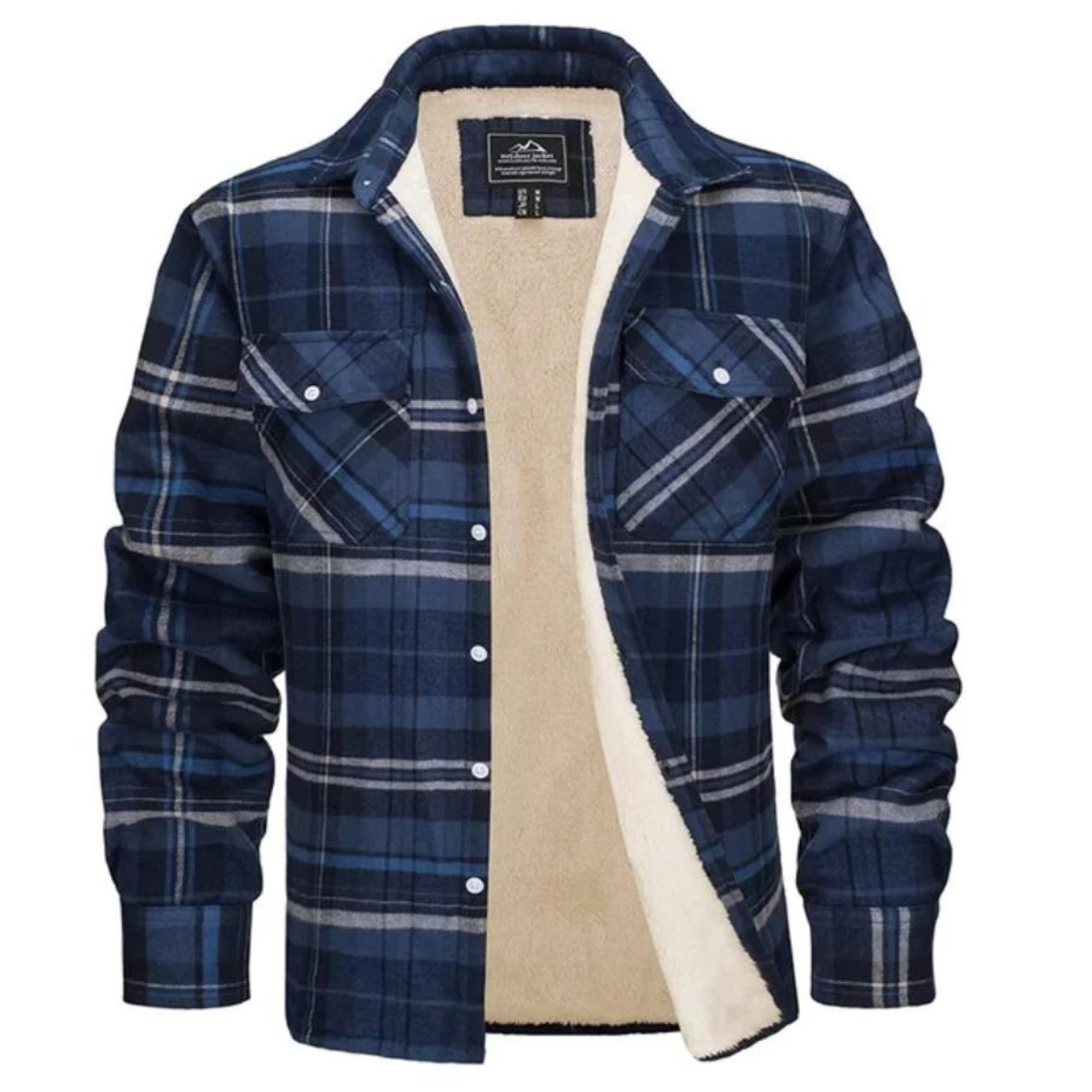 Checked jacket with fleece lining - Evans