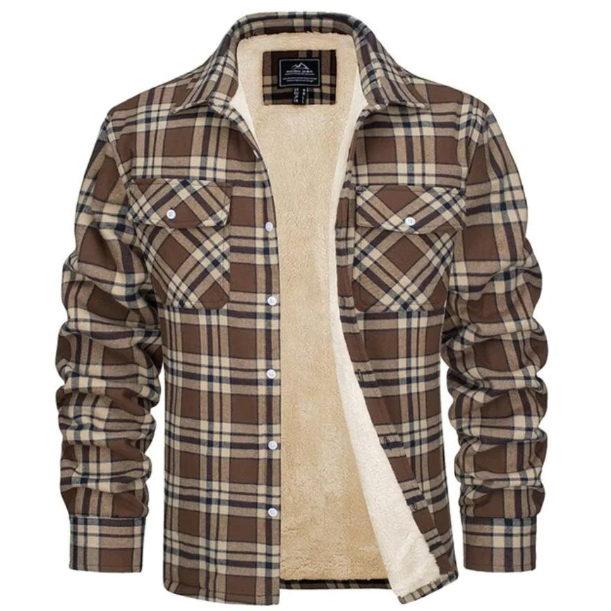 Checked jacket with fleece lining - Evans