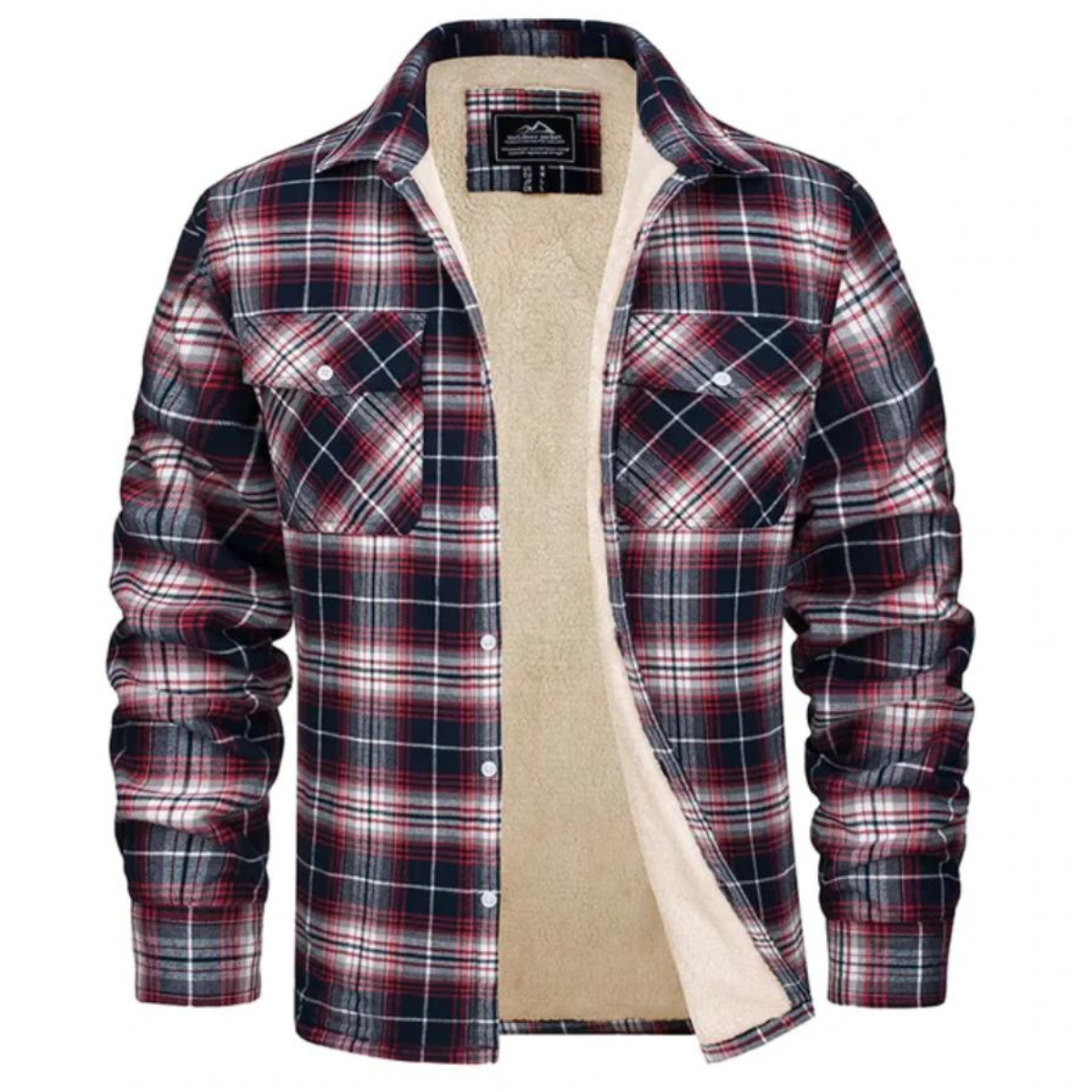 Checked jacket with fleece lining - Evans