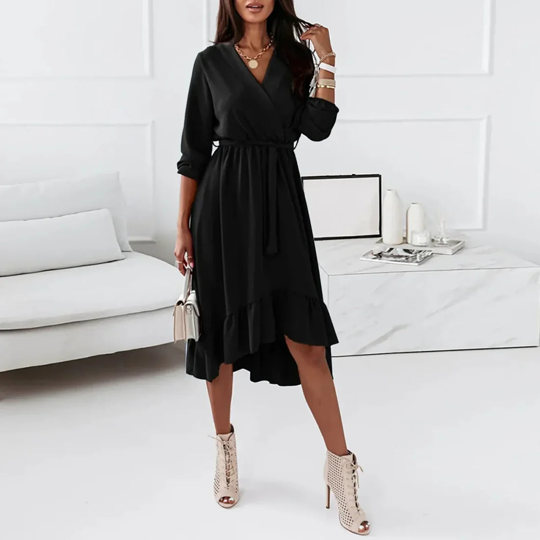 Aurelia - Beautiful wrap dress with long sleeves