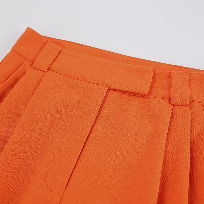 Evelien | Pantalon femme en lin orange