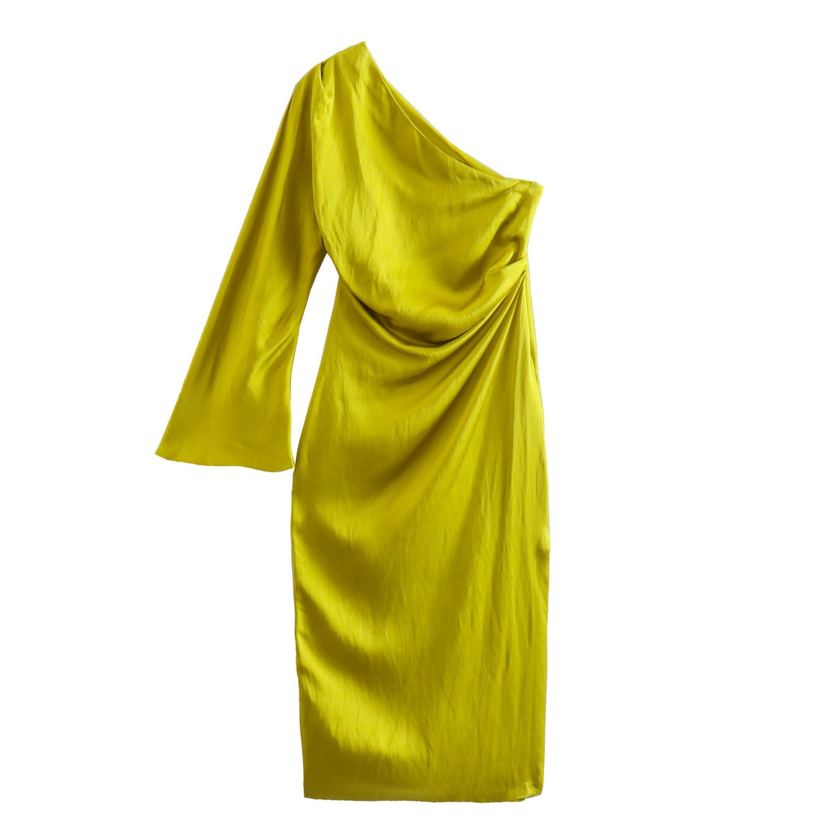 One shoulder satin dress