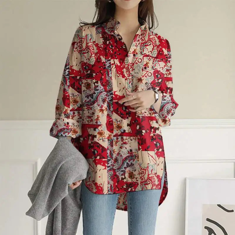 Vivian - Blouse met vintageprint