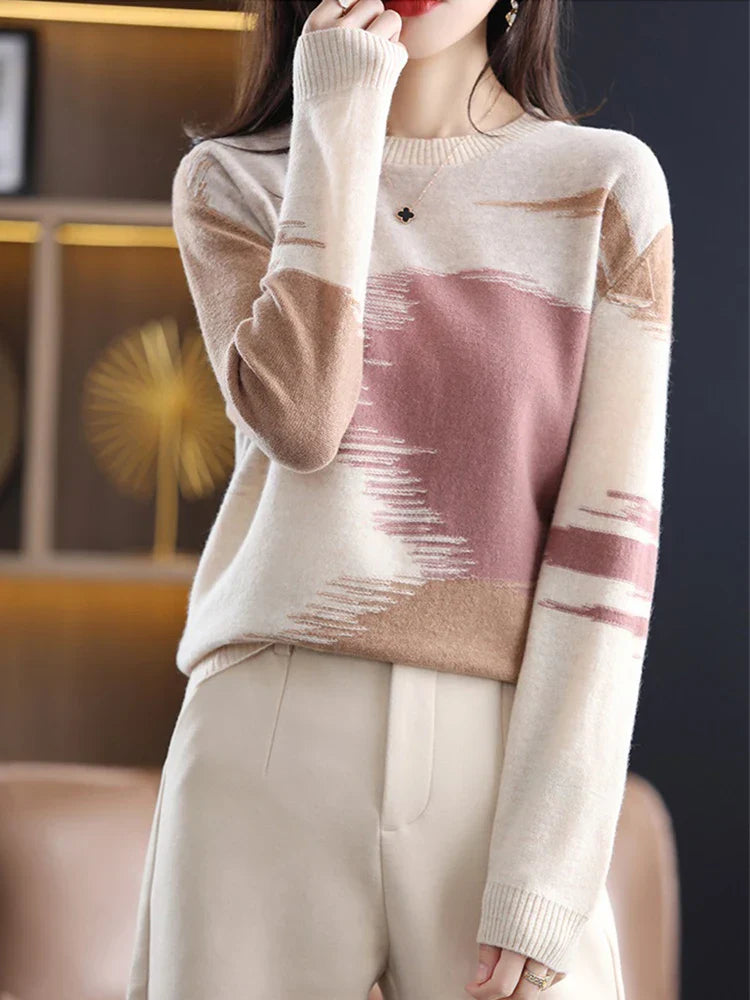 Élodie - Cashmere Women's Sweater with Tie-Dye Design