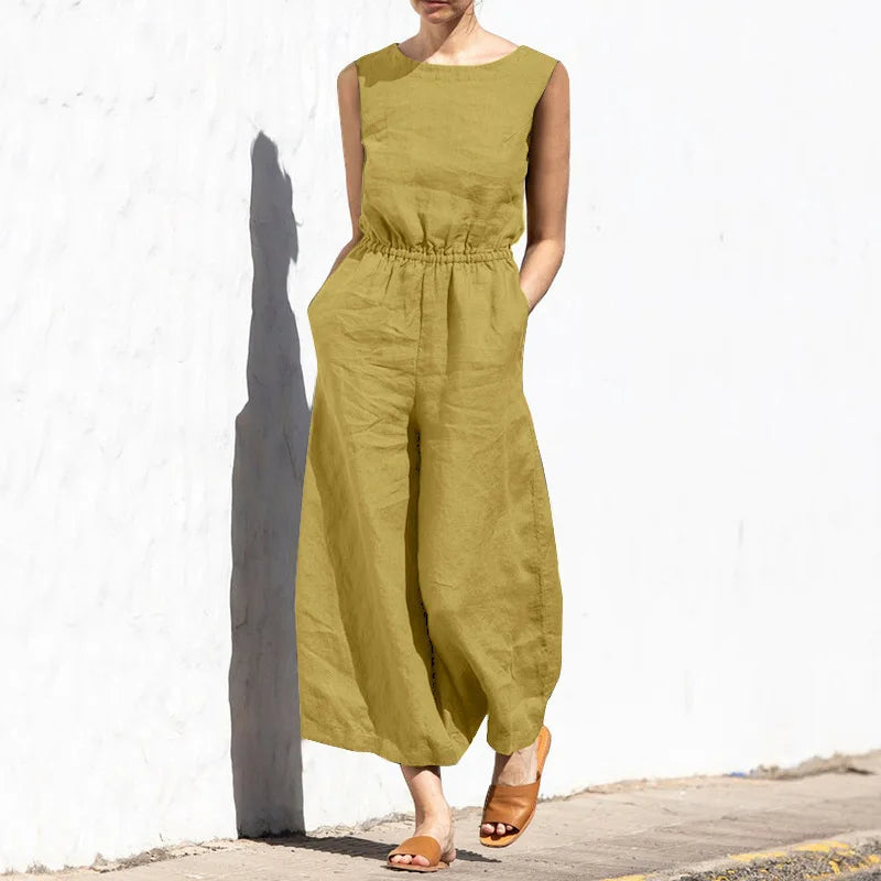 Georgia - Katoenlinnen jumpsuit