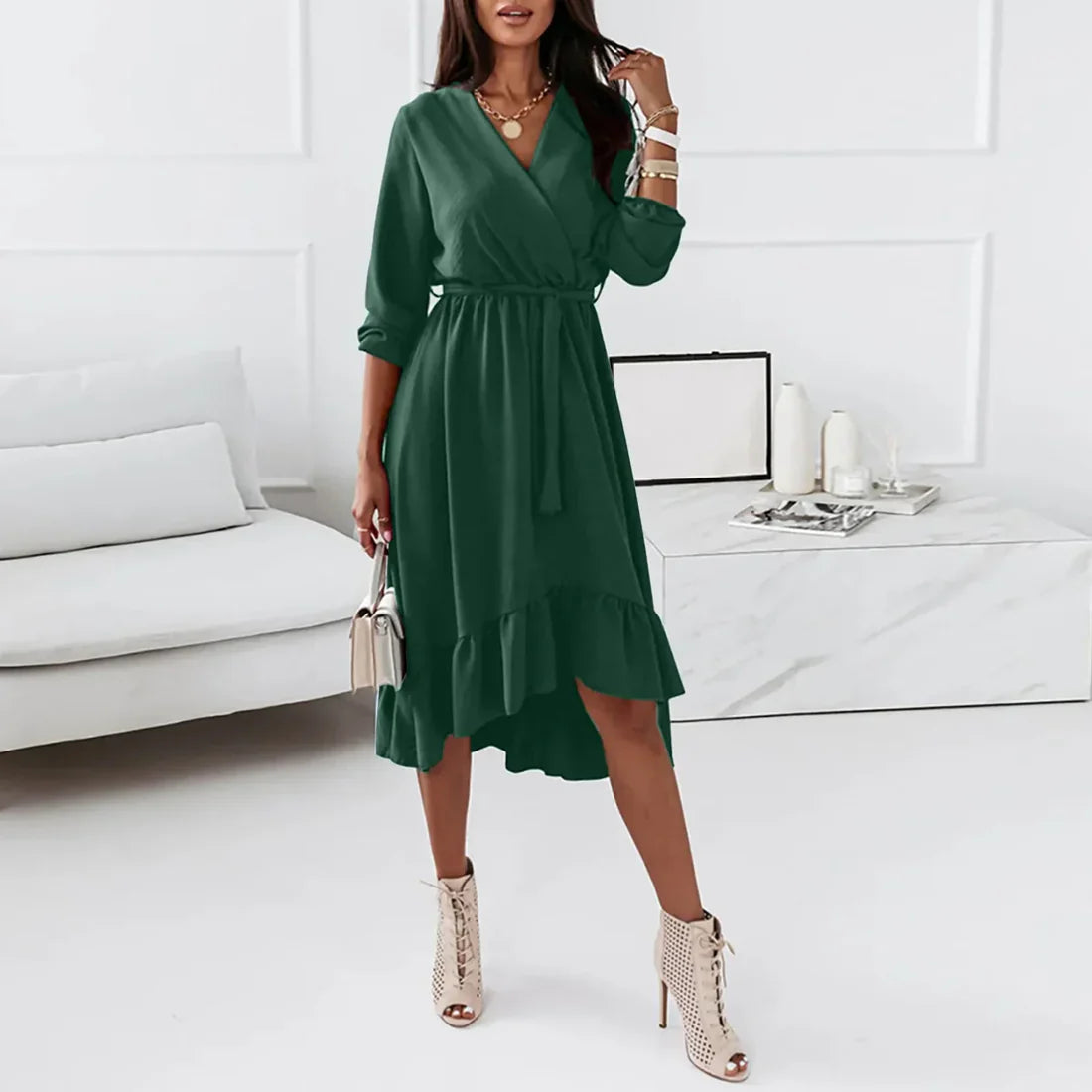 Aurelia - Beautiful wrap dress with long sleeves