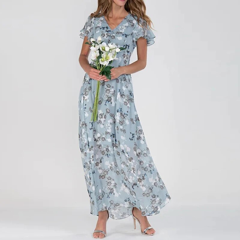 Josephine - Long summer dress with floral pattern