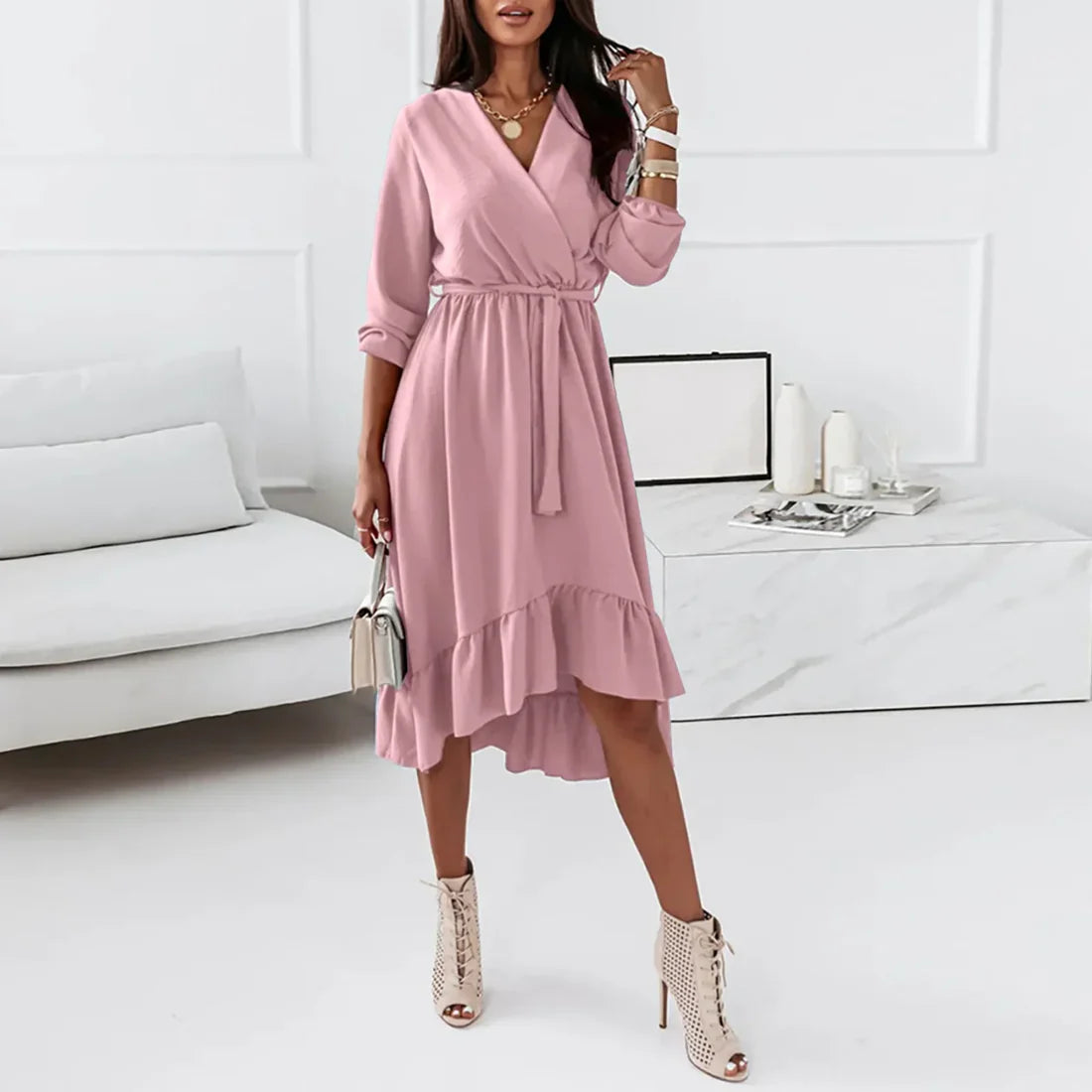 Aurelia - Beautiful wrap dress with long sleeves