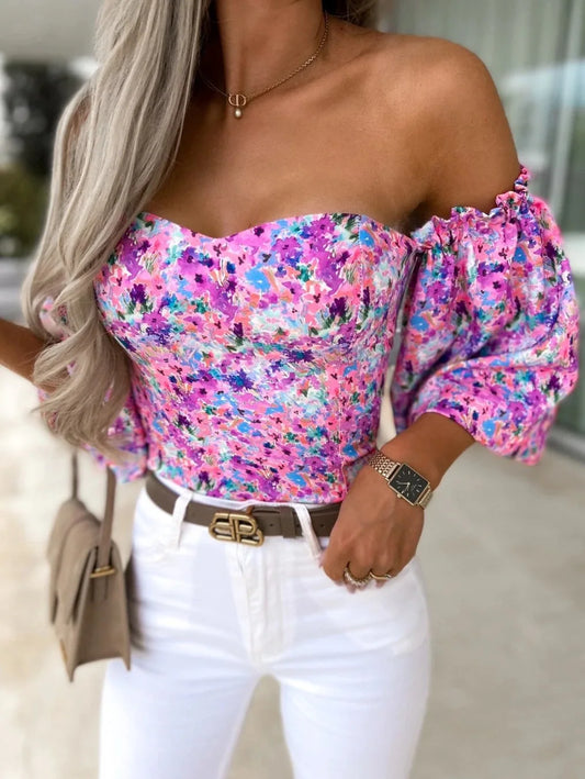 Callie - Off-the-shoulder bloemenblouses