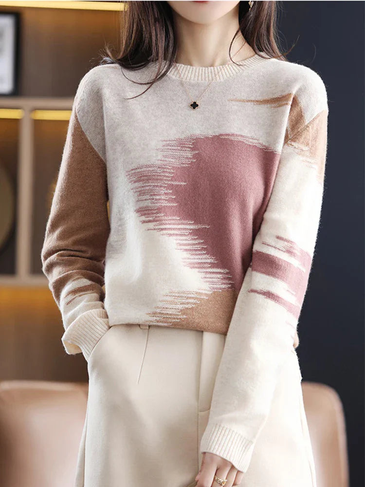 Élodie - Cashmere Women's Sweater with Tie-Dye Design