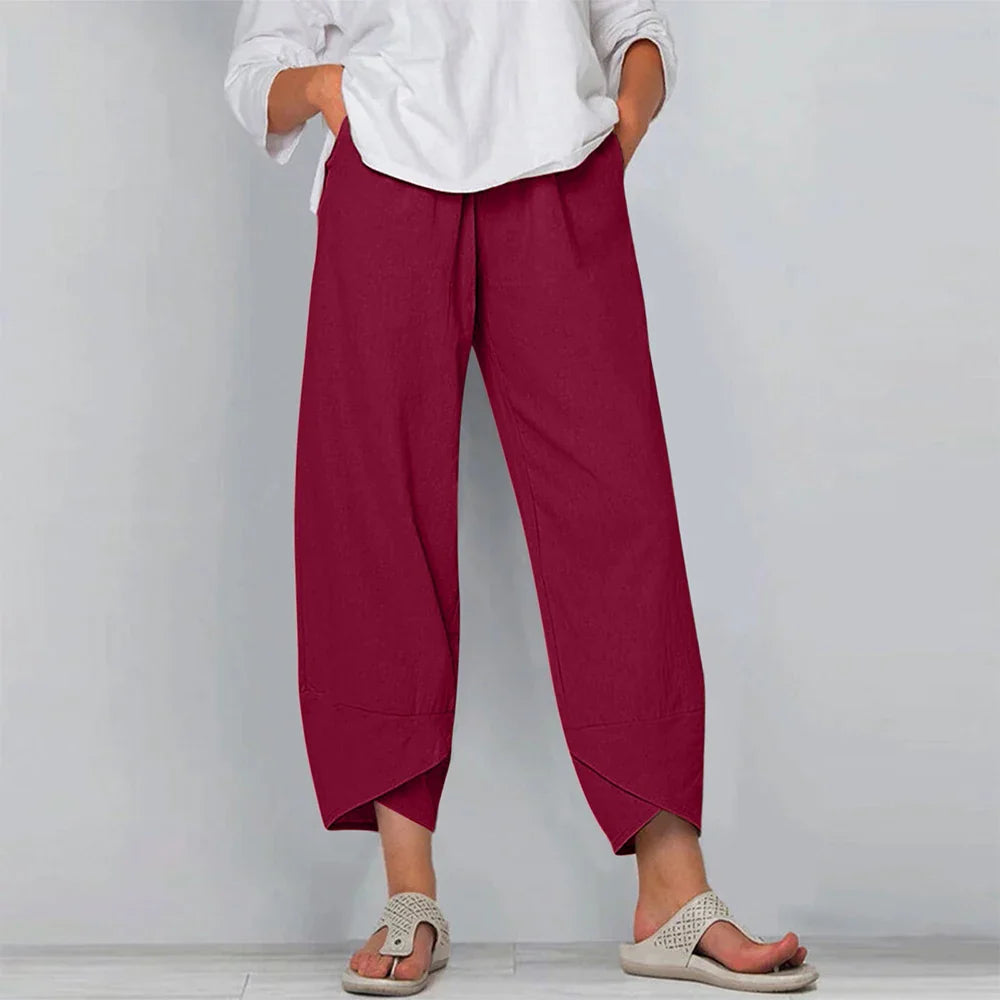 Sadie - Pantalon en coton et lin pour femme