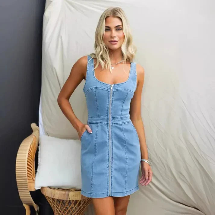 Cornelia - Fashionable casual denim dress