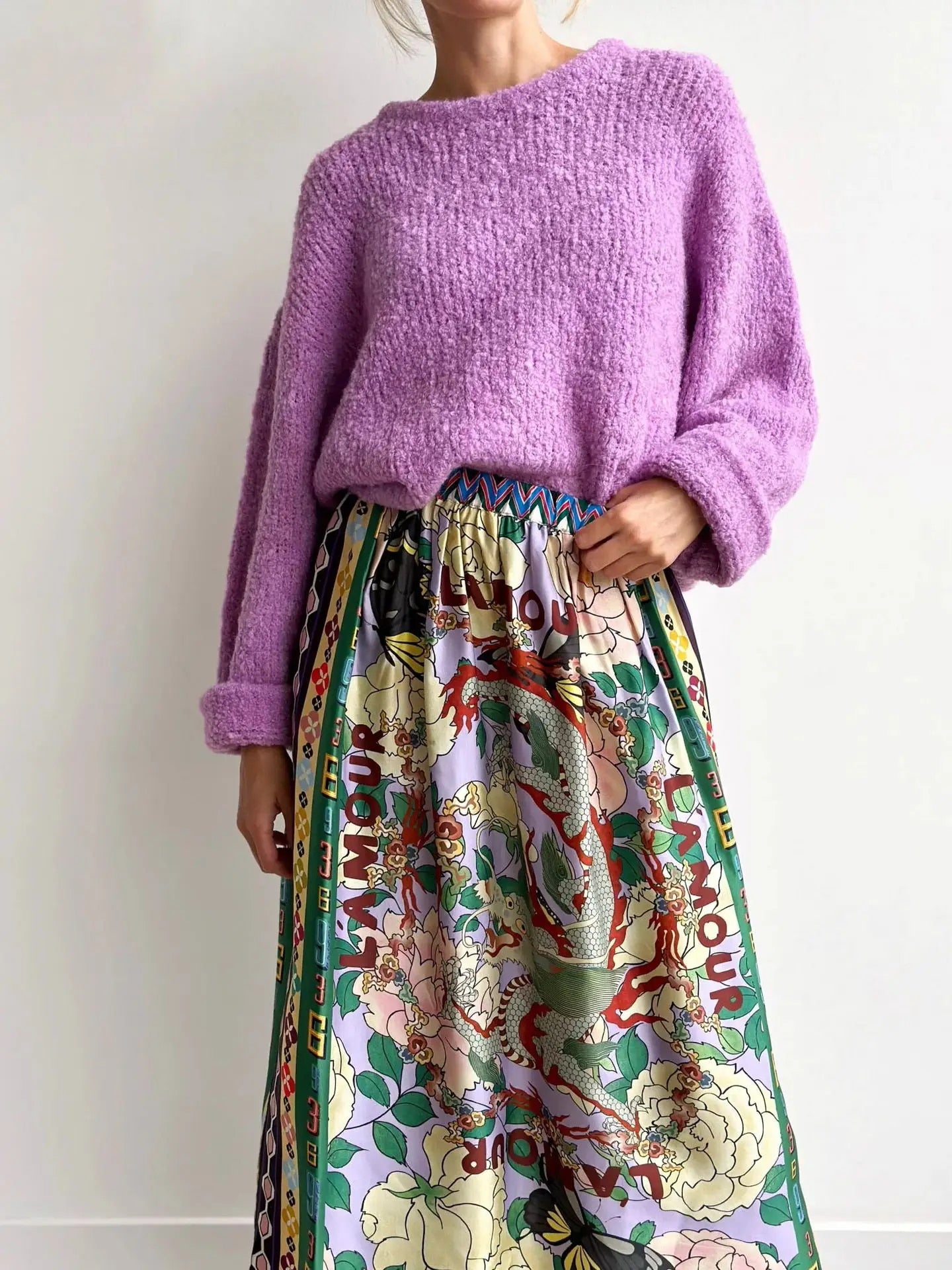 Hazel - Casual skirt with vintage print