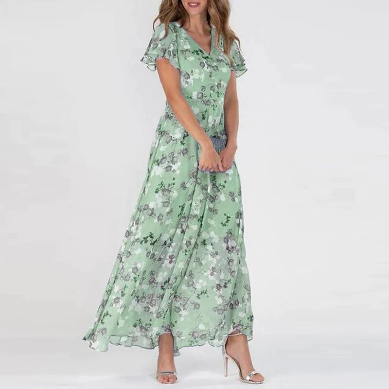 Victoria - Robe longue d'été à motif fleuri