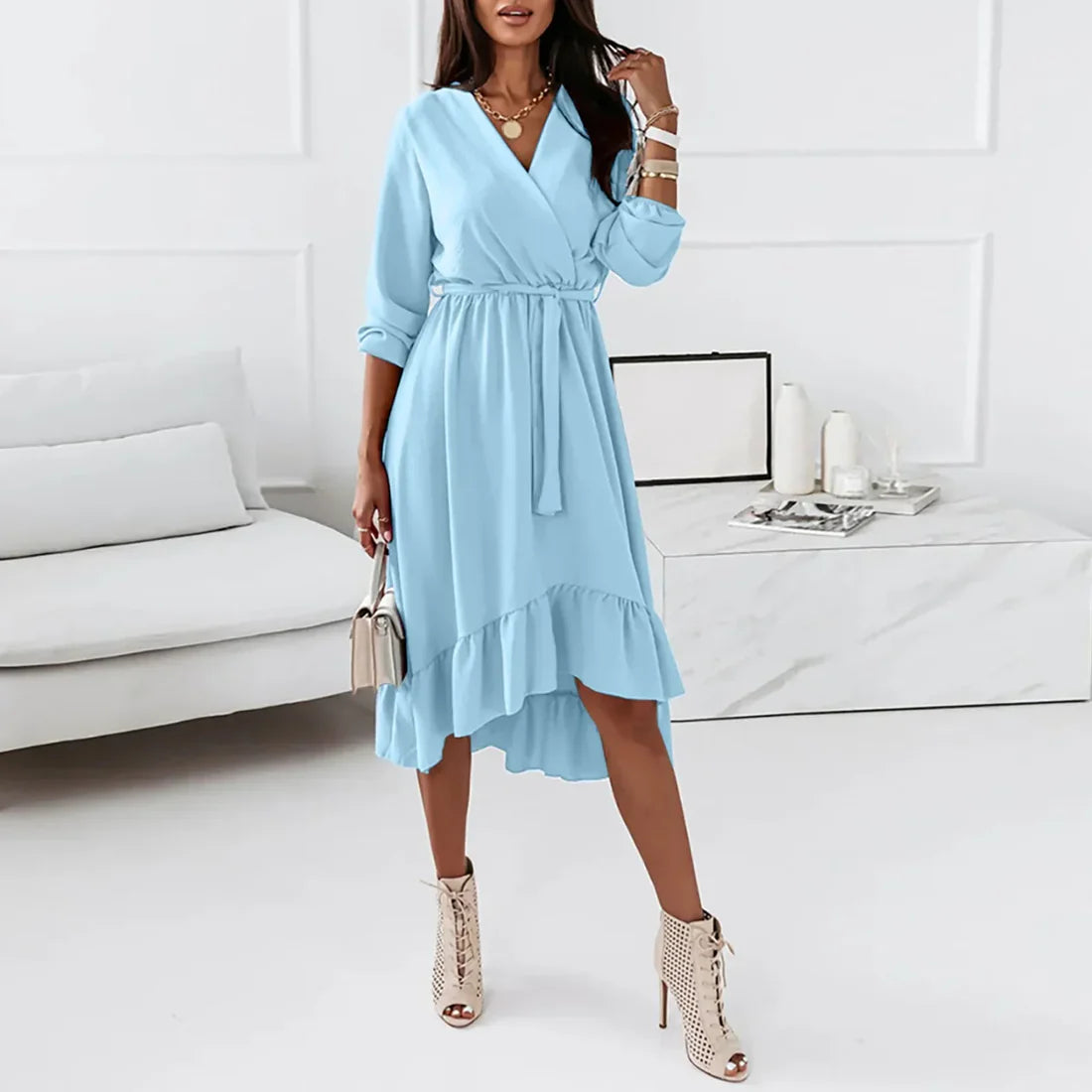 Aurelia - Beautiful wrap dress with long sleeves