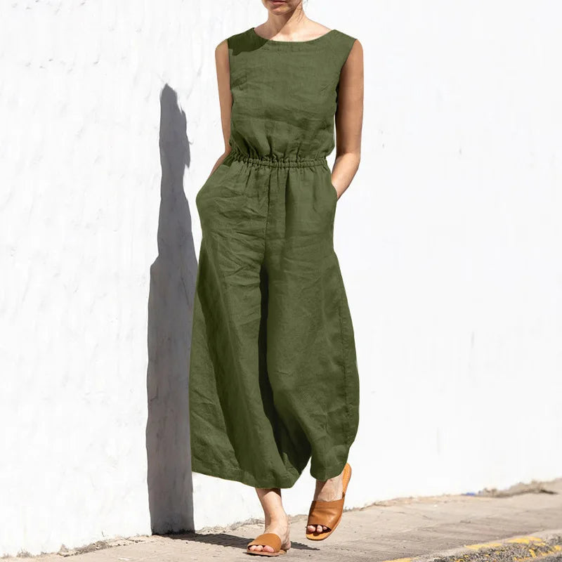 Georgia - Katoenlinnen jumpsuit