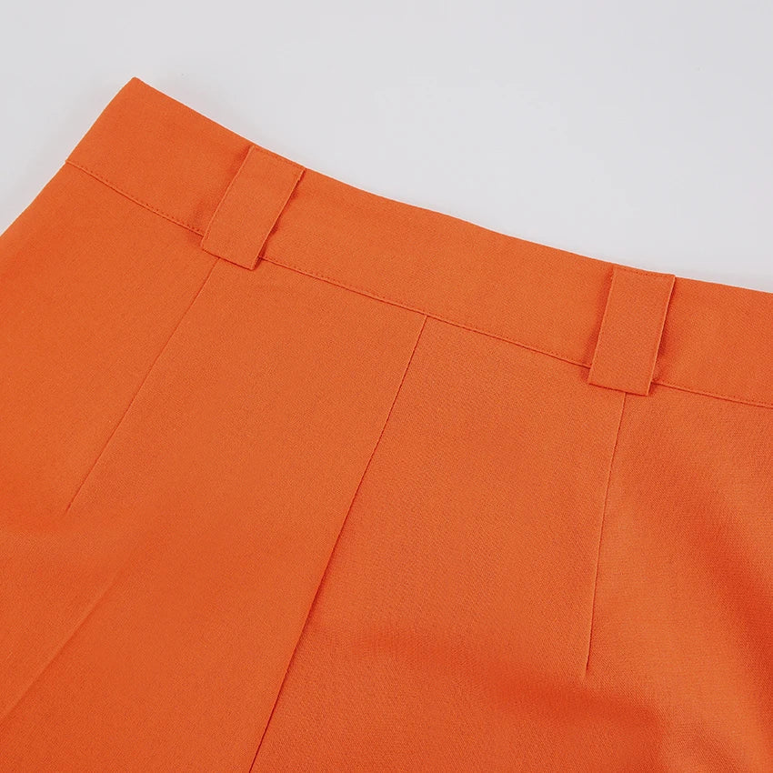 Evelien | Pantalon femme en lin orange