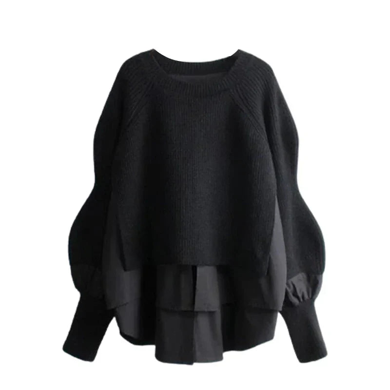 Nadine - Vintage Round Neck Knitted Women's Sweater