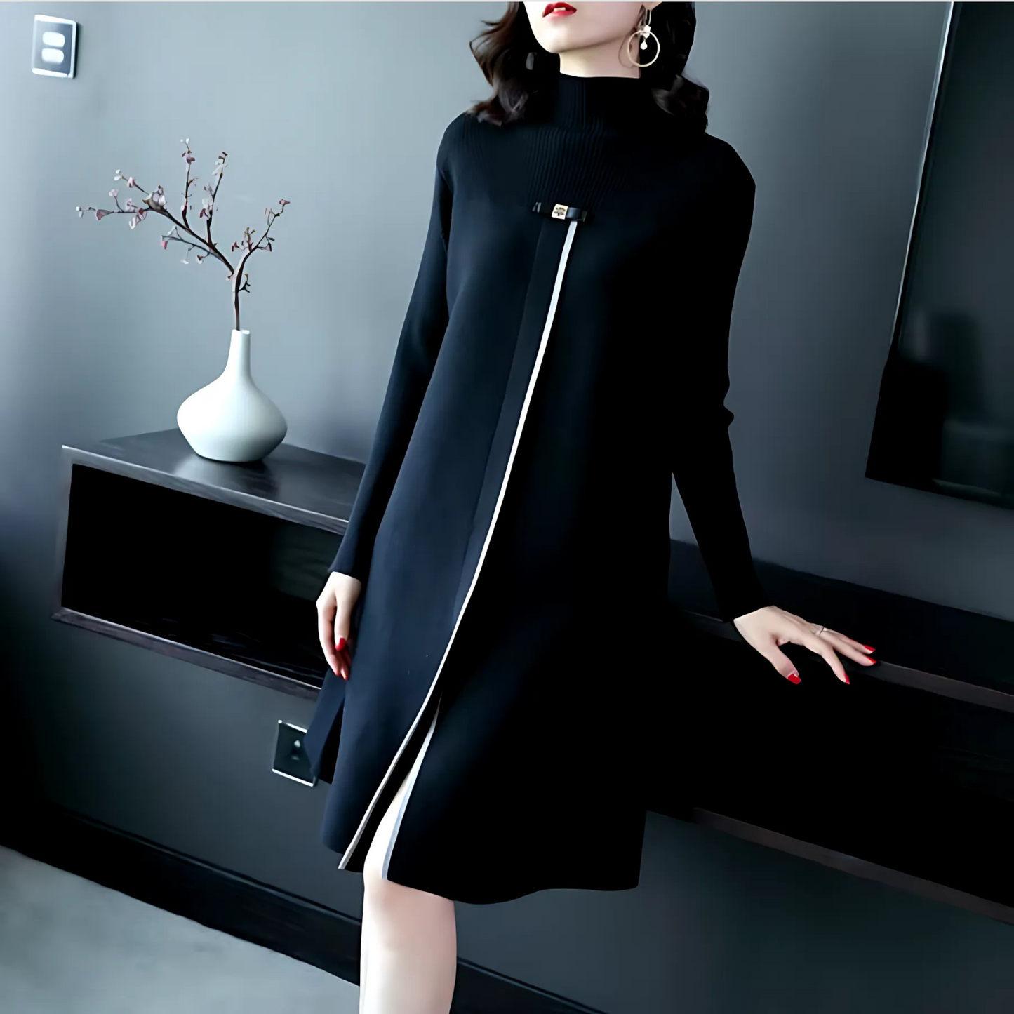 Connie - Knee-length vintage knitted dress