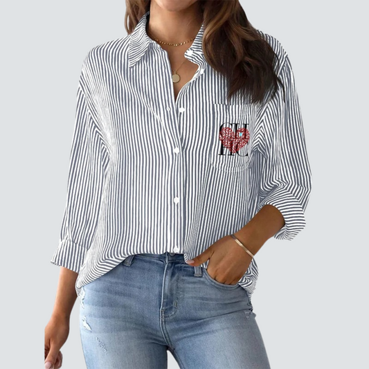 Alison - Elegant Striped Office Top for Women