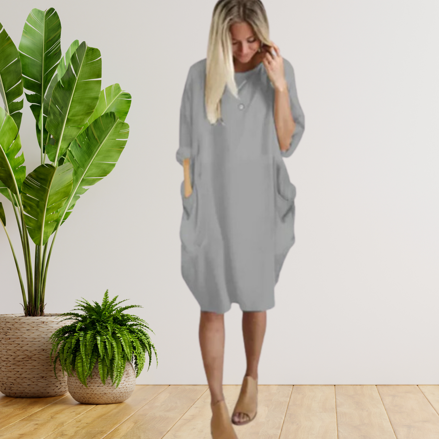 Tifanny - Loose long sleeve sack dress