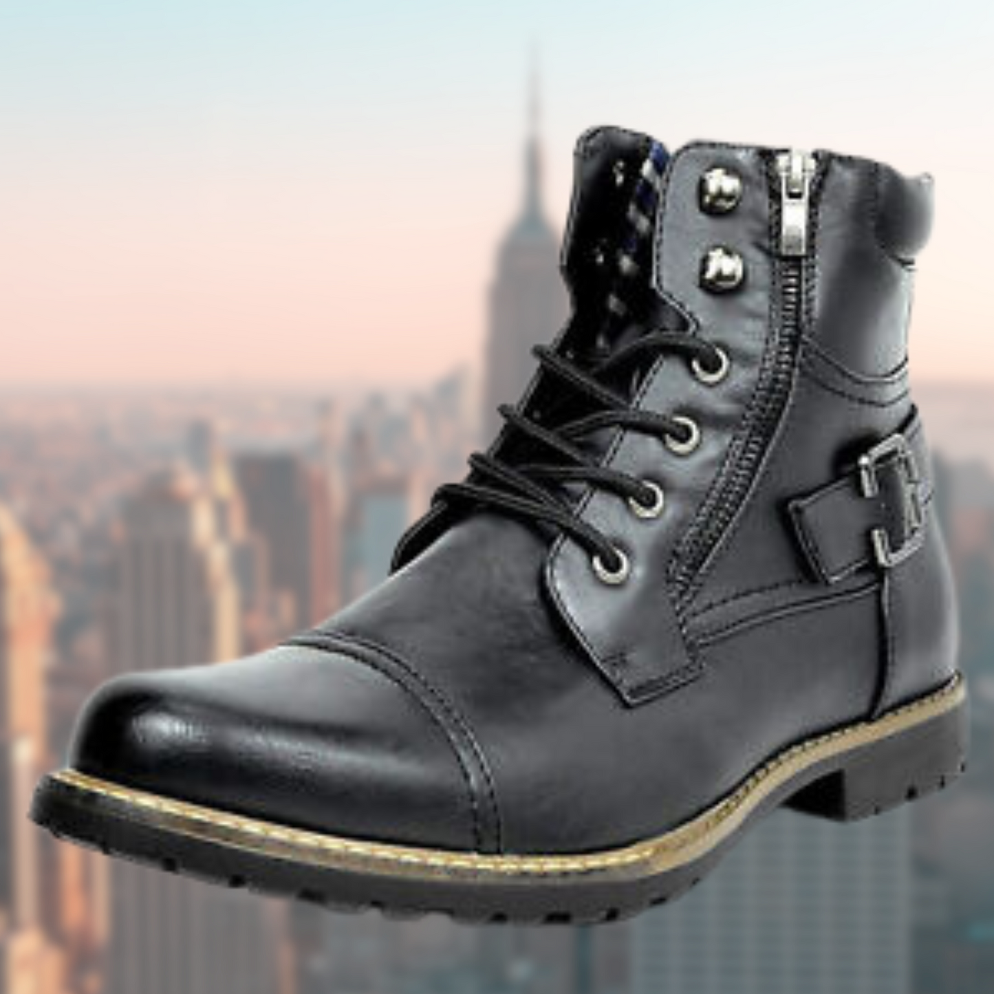 Chester - Bottes moto en cuir pour homme