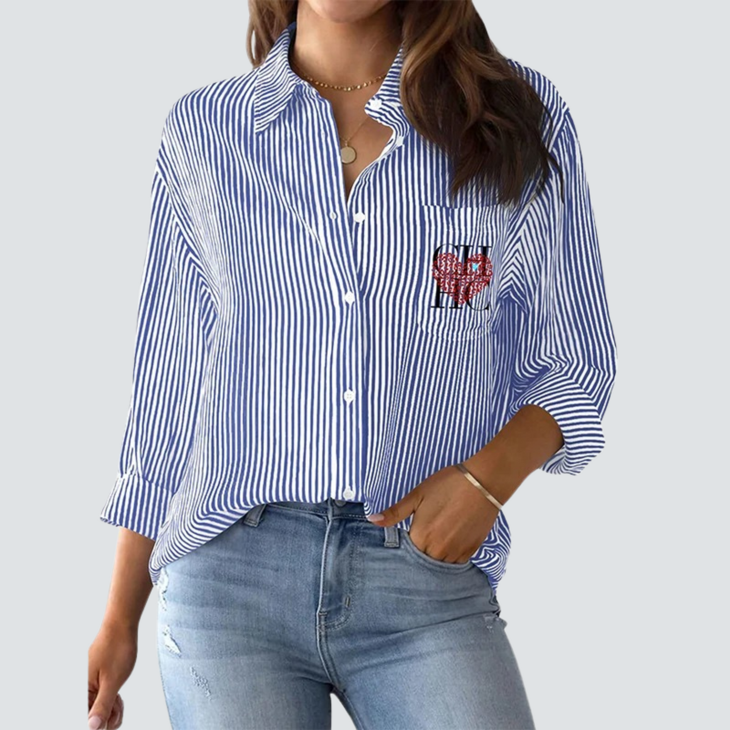 Alison - Elegant Striped Office Top for Women