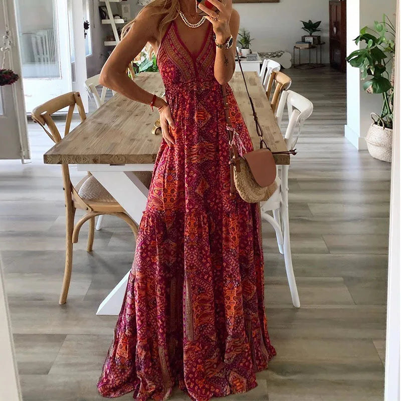 Harriet - Boho Print Maxi Dress