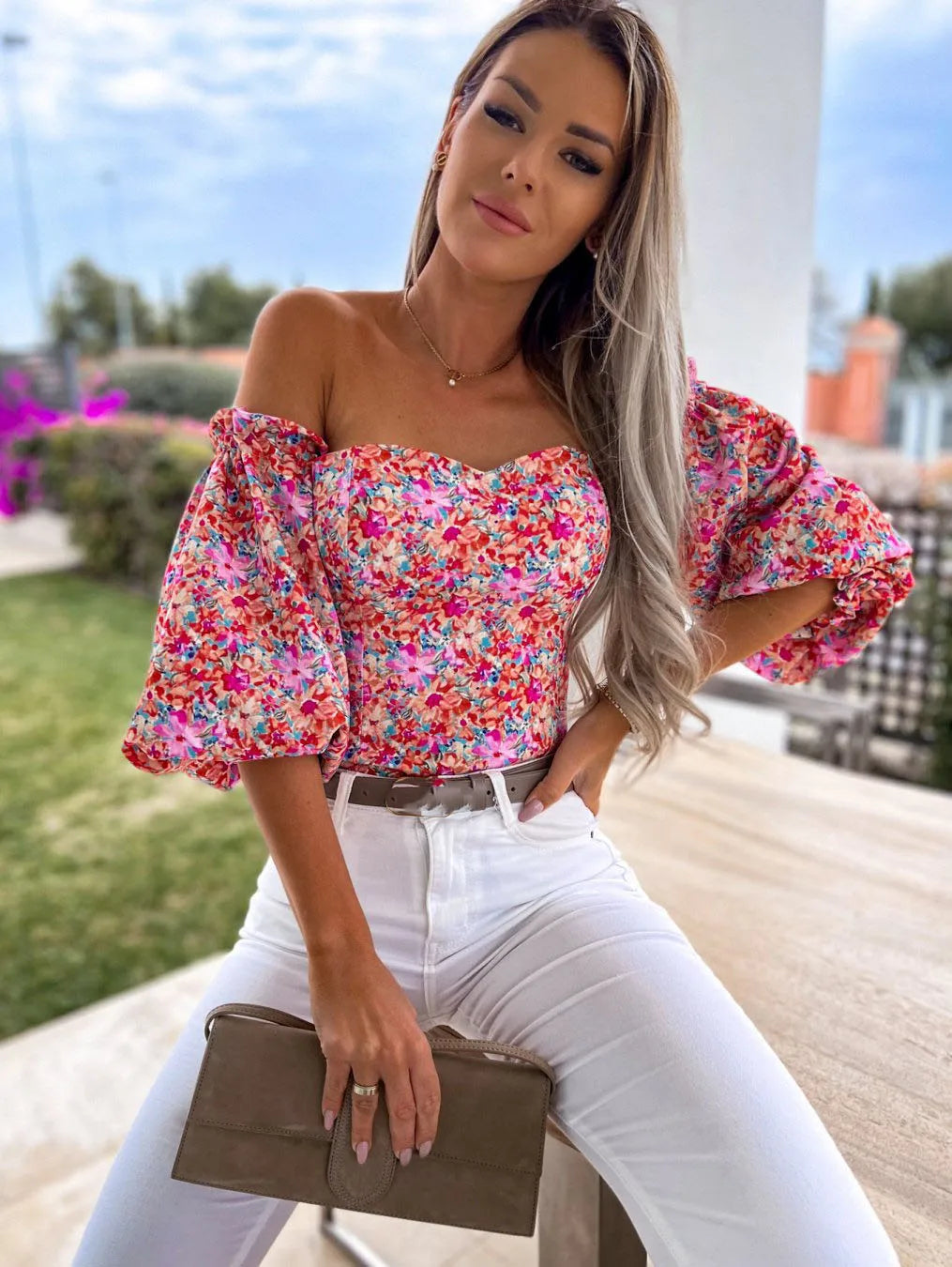 Callie - Off-the-shoulder floral blouses