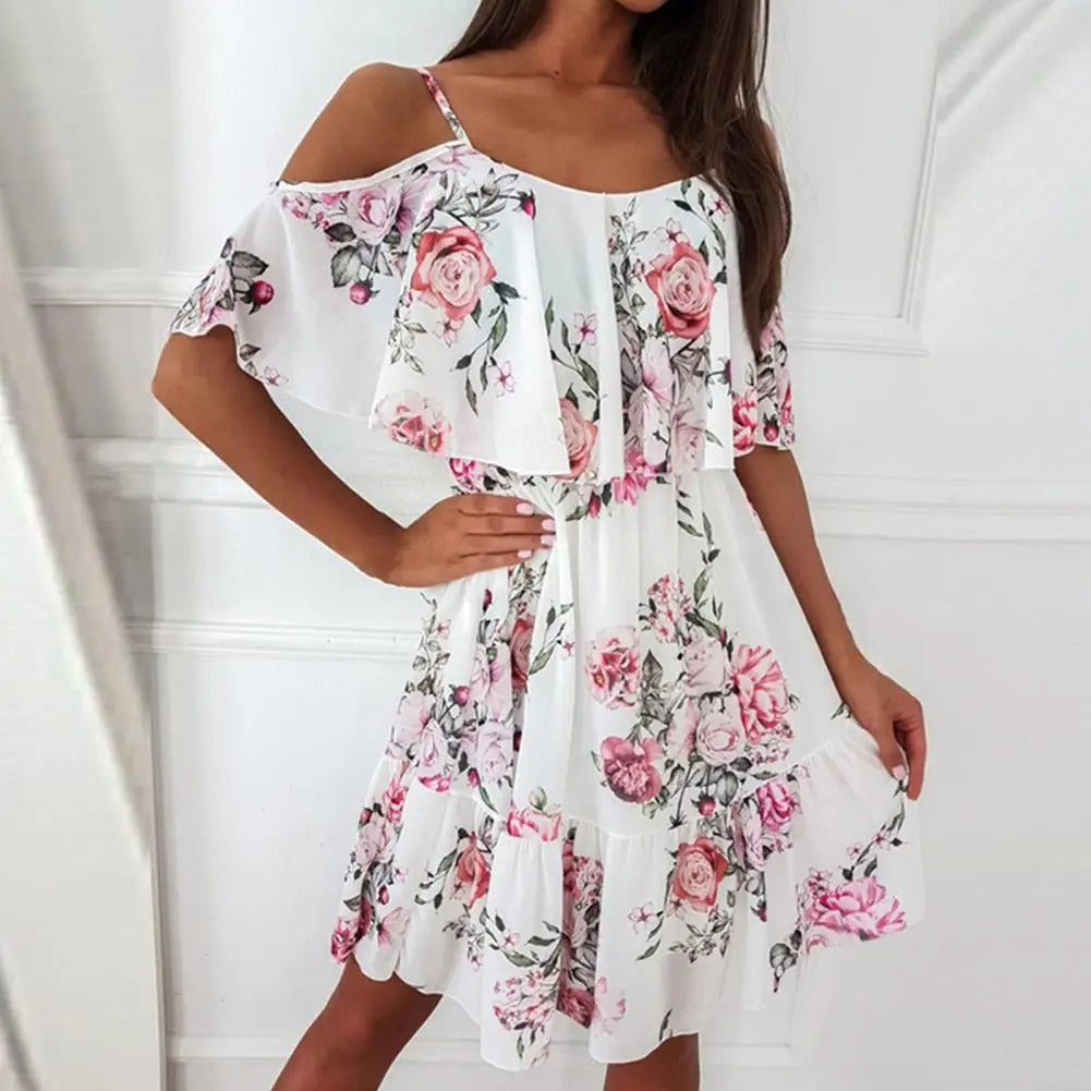 Faye - Spaghetti Strap Ruffle Dress