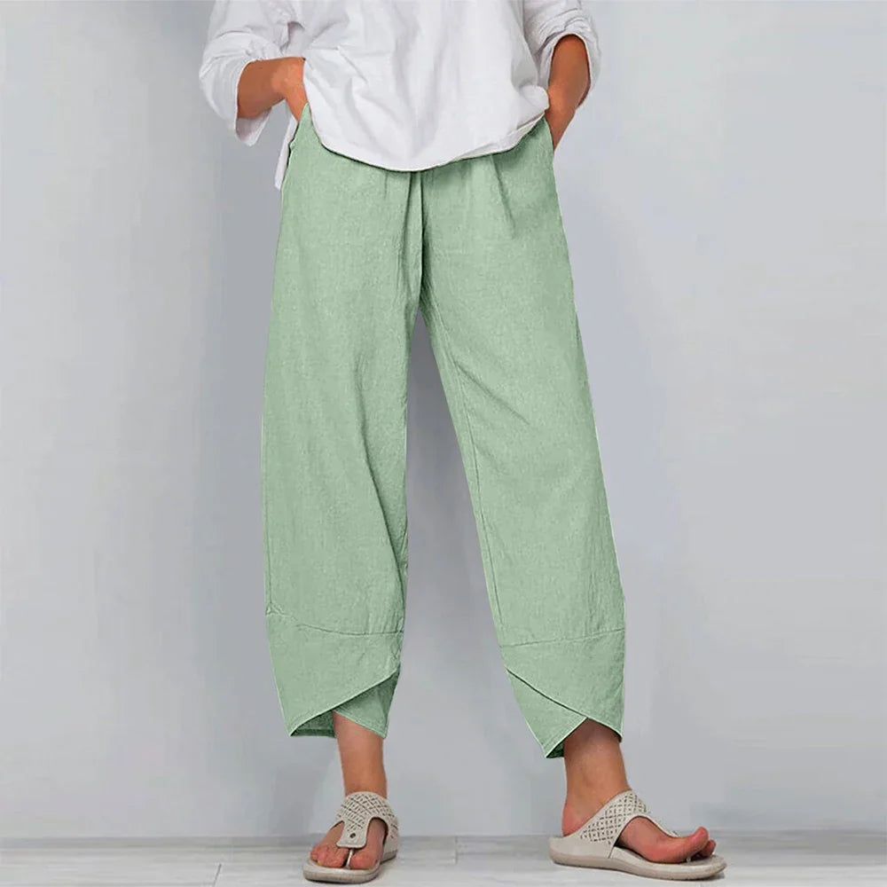 Sadie - Pantalon en coton et lin pour femme