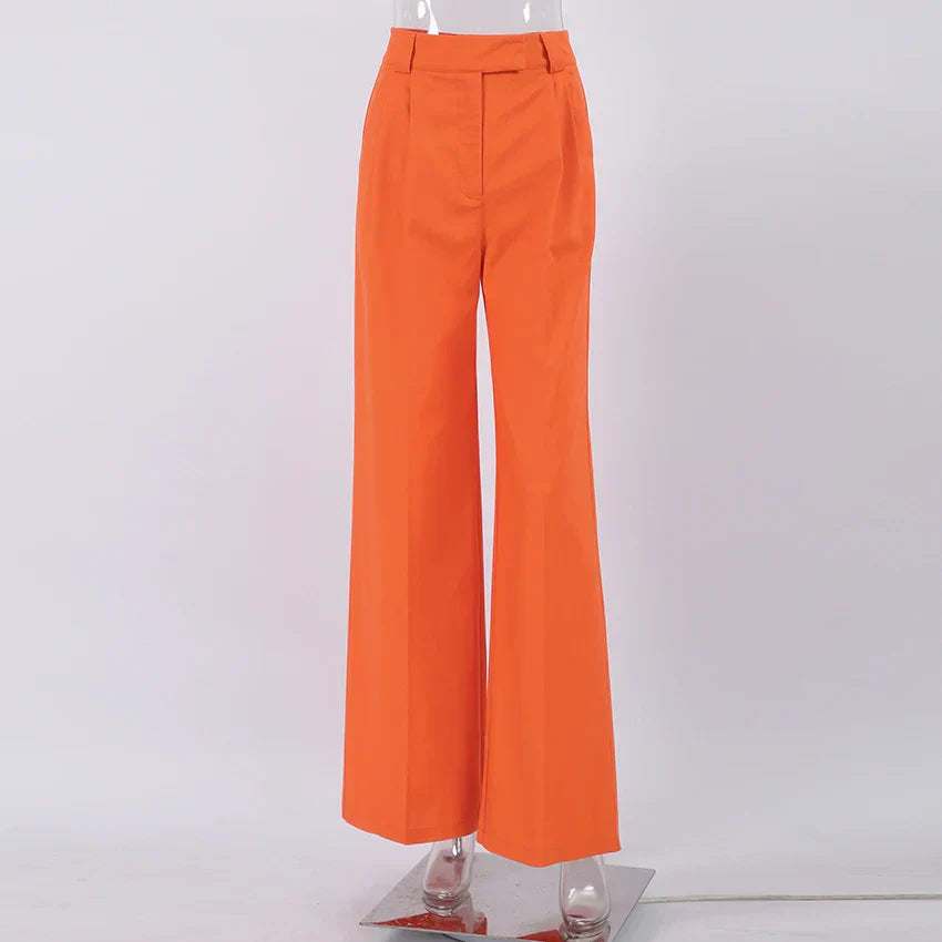 Evelien | Pantalon femme en lin orange