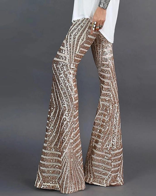 Glitter flared broek