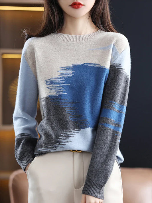 Élodie - Cashmere Women's Sweater with Tie-Dye Design