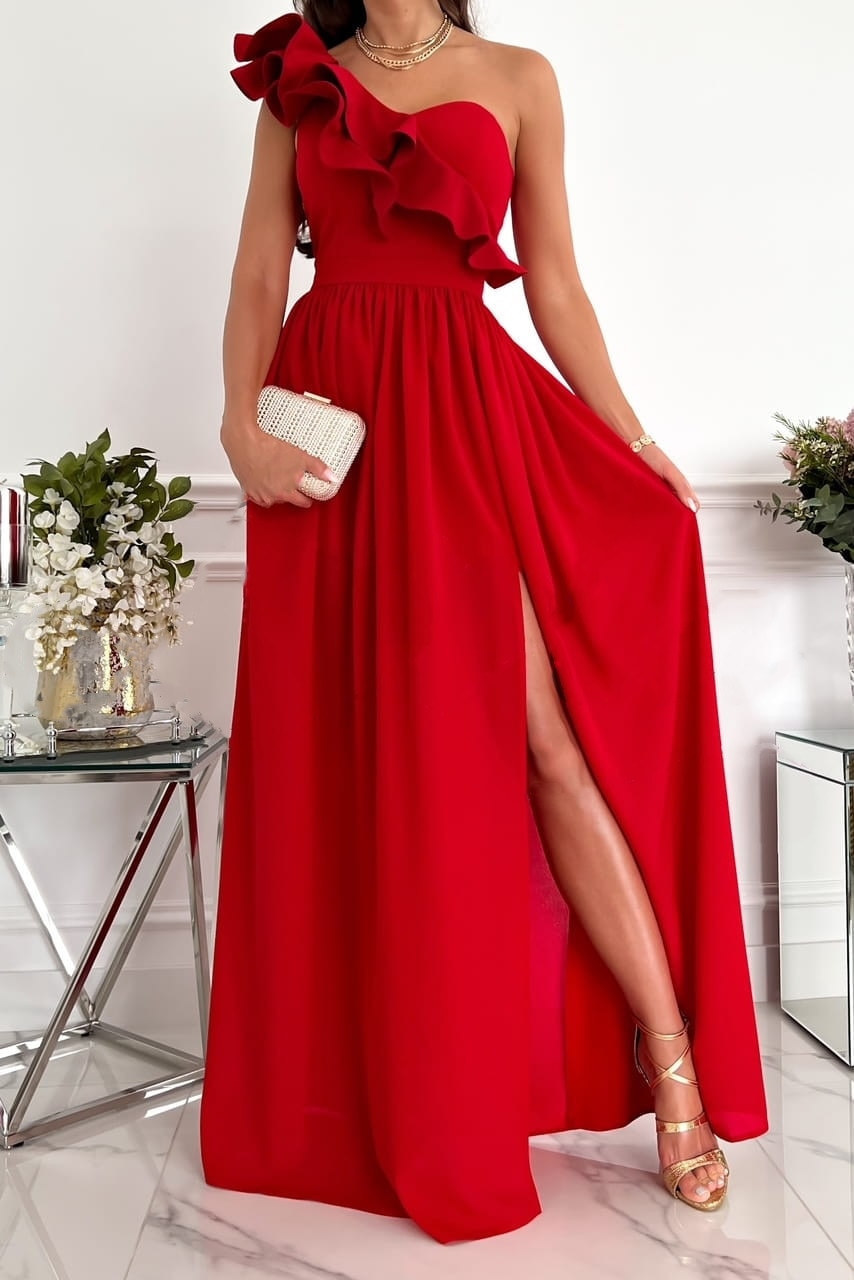 One shoulder maxi dress