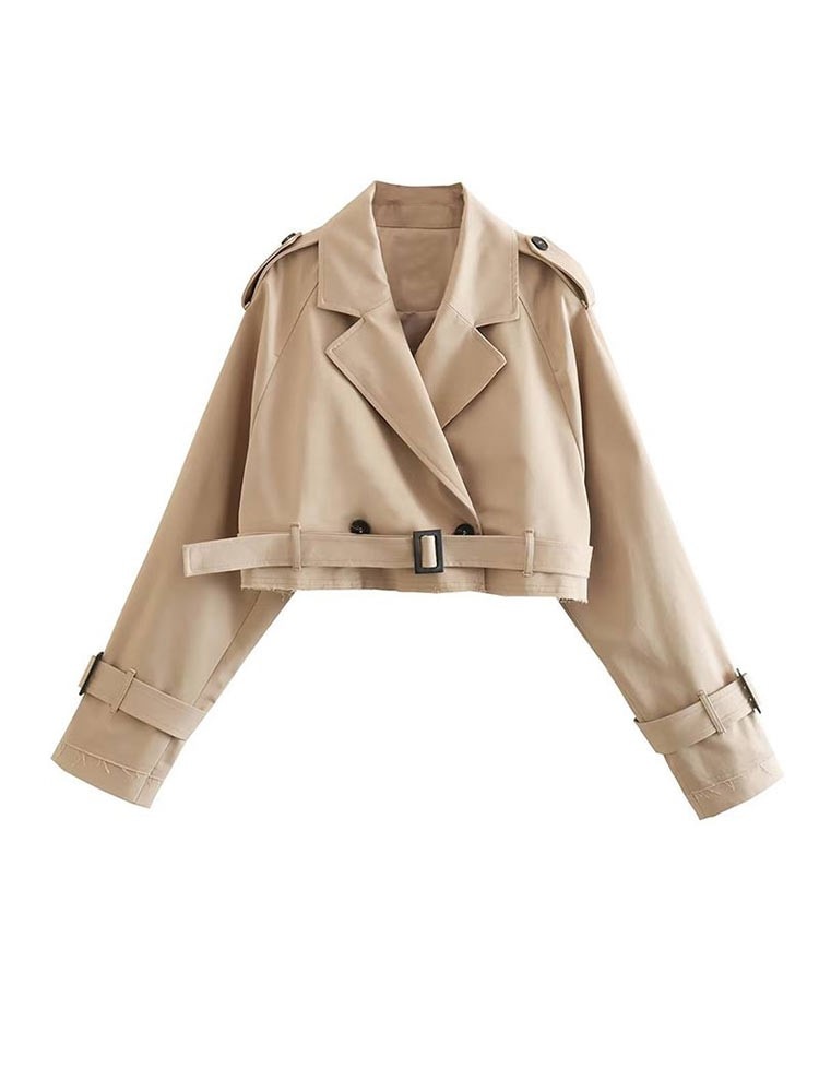 Short trench coat beige