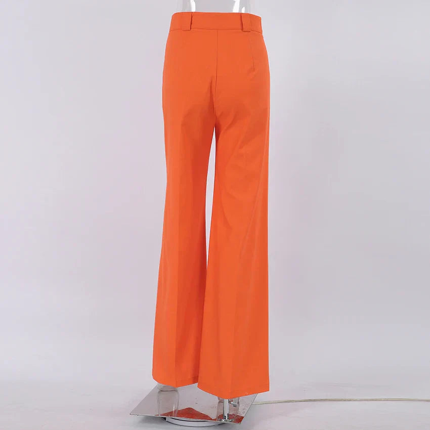 Evelien | Pantalon femme en lin orange