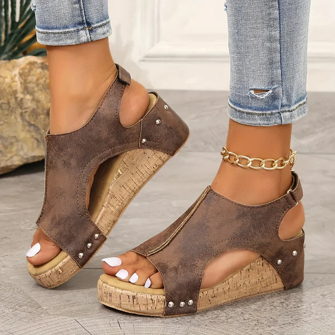 Albertina - Summer wedge heels for women