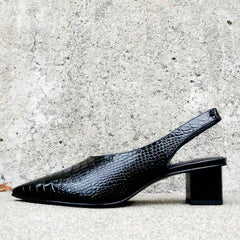 Orthopedische Croco Bruine Pumps - Lara