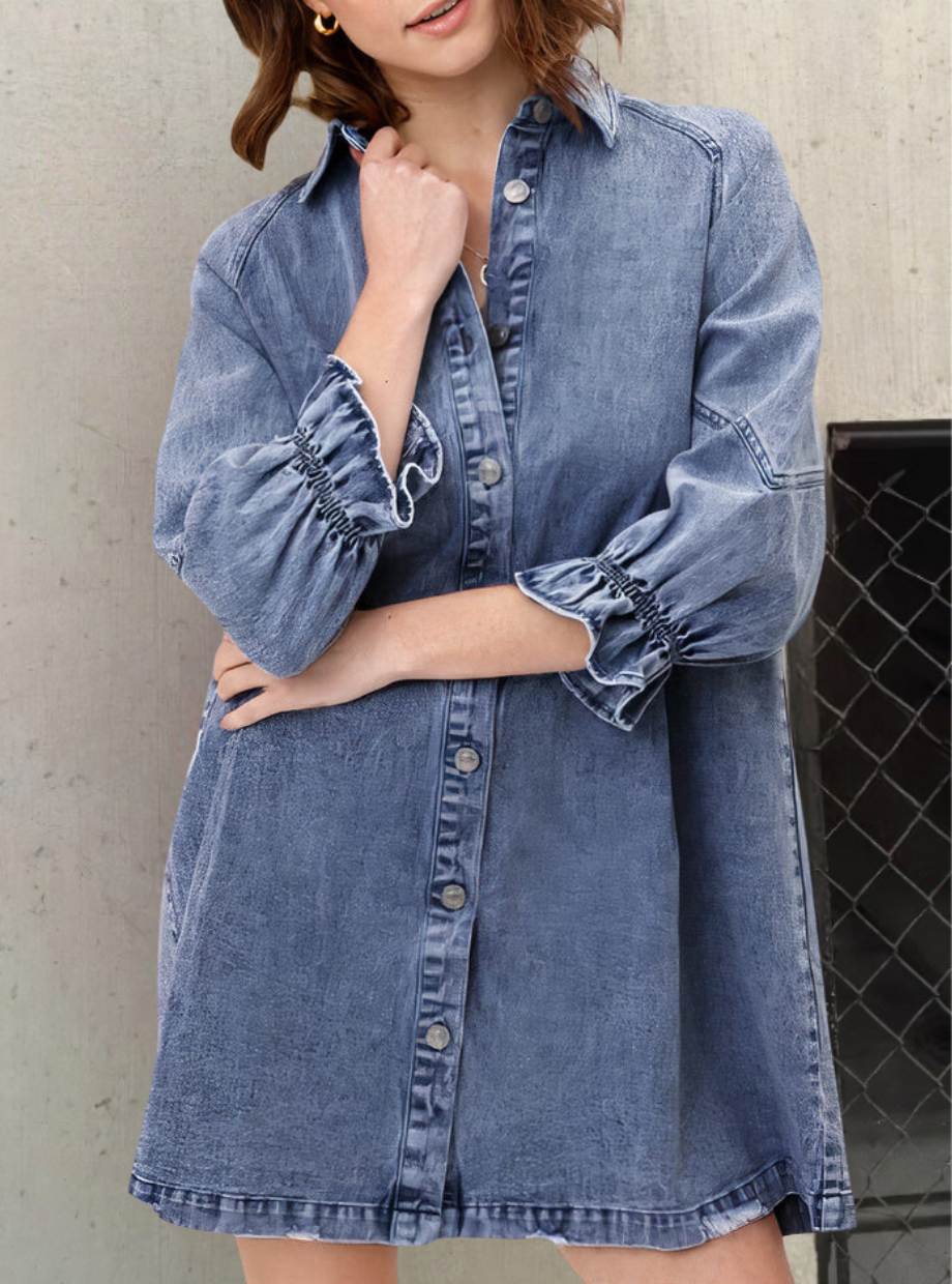 Urban Chic - Robe en jean à manches longues