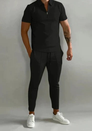 Luxurious 2-piece men's set with polo and joggers